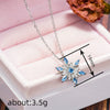 Women's Blue Copper Zircon Snowflake Necklace With Geometric Star Pendant Elegant Christmas Holiday Jewelry