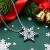 Women's Blue Copper Zircon Snowflake Necklace With Geometric Star Pendant Elegant Christmas Holiday Jewelry
