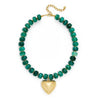 Women's Bohemian Colorful Resin Beaded Heart Shaped Choker Necklace With Electroplated Casual Fashion Jewelry