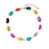 Women's Bohemian Colorful Resin Beaded Heart Shaped Choker Necklace With Electroplated Casual Fashion Jewelry