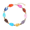 Women's Bohemian Colorful Resin Beaded Heart Shaped Choker Necklace With Electroplated Casual Fashion Jewelry