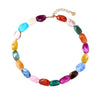 Women's Bohemian Colorful Resin Beaded Heart Shaped Choker Necklace With Electroplated Casual Fashion Jewelry