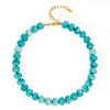Women's Bohemian Colorful Resin Beaded Heart Shaped Choker Necklace With Electroplated Casual Fashion Jewelry