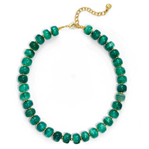 Women's Bohemian Colorful Resin Beaded Heart Shaped Choker Necklace With Electroplated Casual Fashion Jewelry