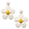 Women's Bohemian Flower Pendant Earrings With Alloy Electroplated Details And Raffia Woven Design Stainless Steel Ear Needles High End Floral Style
