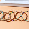 Women's Bohemian Handmade Pearl Geometric Multilayer Elastic Beaded Bracelet