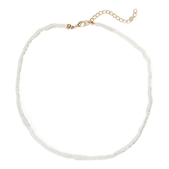 Women's Bohemian Handmade Rice Bead Geometric Short Choker Necklace