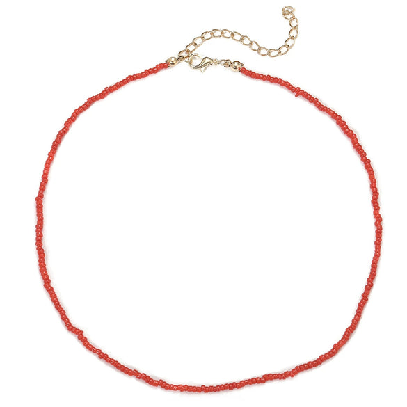 Women's Bohemian Handmade Rice Bead Geometric Short Choker Necklace