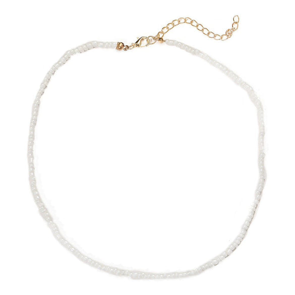 Women's Bohemian Handmade Rice Bead Geometric Short Choker Necklace