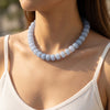 Women's Bohemian Resin Beaded Necklace With Geometric Pendant Ball Chain And Electroplated Casual Fashion Jewelry