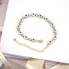 Women's Bohemian Retro Copper Bracelet With Geometric Evil Eye Zircon Detail Adjustable Electroplated Hand Jewelry
