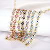Women's Bohemian Retro Copper Bracelet With Geometric Evil Eye Zircon Detail Adjustable Electroplated Hand Jewelry
