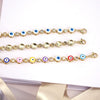 Women's Bohemian Retro Copper Bracelet With Geometric Evil Eye Zircon Detail Adjustable Electroplated Hand Jewelry