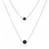 Women's Bohemian Retro Double Layer Volcanic Stone Necklace With Alloy Geometric Pendant Electroplated Fashion Jewelry
