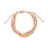 Women's Bohemian Simple Allmatch Handwoven Glass And Glaze Geometric Multilayered Crystal Cut Beaded Bracelet