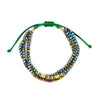 Women's Bohemian Simple Allmatch Handwoven Glass And Glaze Geometric Multilayered Crystal Cut Beaded Bracelet
