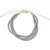 Women's Bohemian Simple Allmatch Handwoven Glass And Glaze Geometric Multilayered Crystal Cut Beaded Bracelet