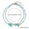 Women's Bohemian Simple Glass Glazed Animal Zodiac Starfish Conch Anklet With Pearl Pendant