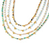 Women's Bohemian Stainless Steel Beaded Necklace With Geometric Design And 18K Vacuum Plated Finish