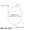Women's Bohemian Stainless Steel Beaded Necklace With Geometric Design And 18K Vacuum Plated Finish