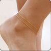 Women's Bohemian Stainless Steel Layered Anklet Simple Fashion Geometric Beach Jewelry