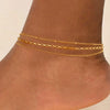 Women's Bohemian Stainless Steel Layered Anklet Simple Fashion Geometric Beach Jewelry