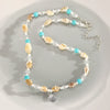 Women's Bohemian Starfish Conch Beaded Shell Clavicle Chain Handmade Alloy Necklace