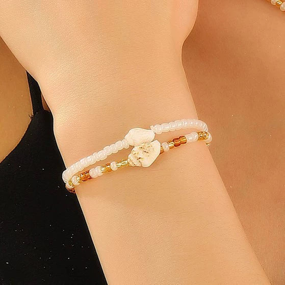 Women's Bohemian Starfish Conch Beaded Shell Clavicle Chain Handmade Alloy Necklace