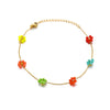 Women's Bohemian Style Colorful Flower Anklet Jewelry Stainless Steel And Resin