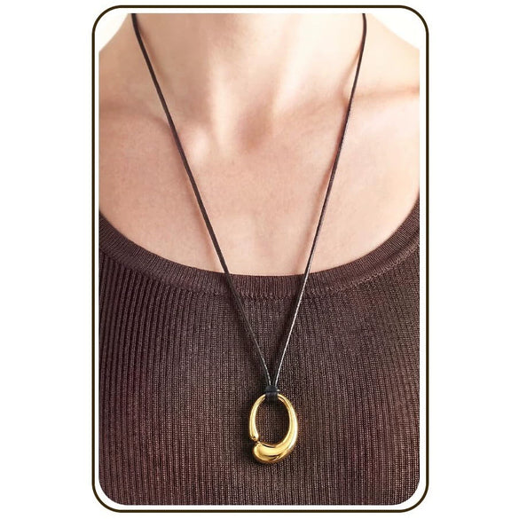 Women's Bohemian Style Copper Geometric U Shaped Choker Necklace With Electroplated Pendant Casual Fashion Jewelry