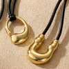 Women's Bohemian Style Copper Geometric U Shaped Choker Necklace With Electroplated Pendant Casual Fashion Jewelry