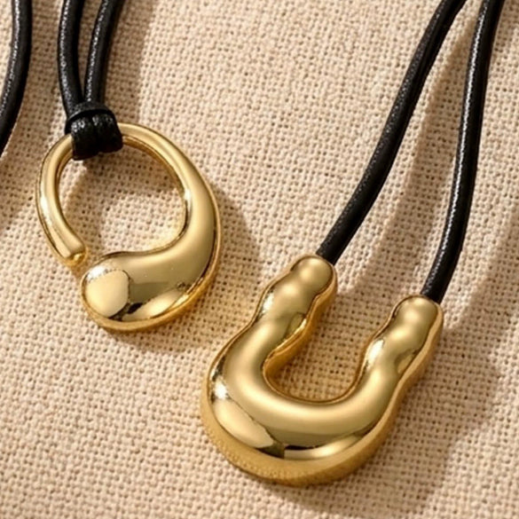 Women's Bohemian Style Copper Geometric U Shaped Choker Necklace With Electroplated Pendant Casual Fashion Jewelry