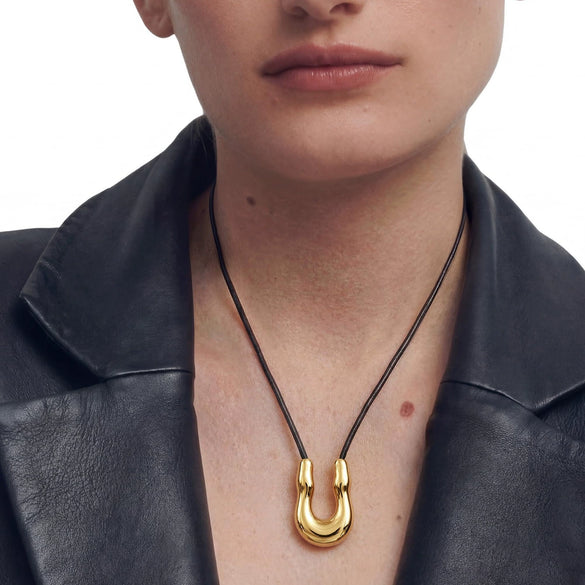 Women's Bohemian Style Copper Geometric U Shaped Choker Necklace With Electroplated Pendant Casual Fashion Jewelry