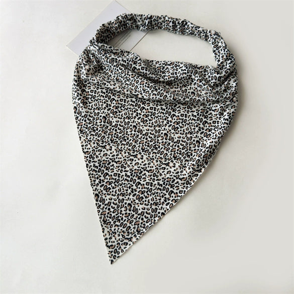 Women's Bohemian Style Geometric Fabric Turban Headband Paisley Elastic Hair Scarf Large Triangle Head Scarf