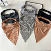 Women's Bohemian Style Geometric Fabric Turban Headband Paisley Elastic Hair Scarf Large Triangle Head Scarf