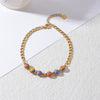 Women's Bohemian Style Geometric Stainless Steel Electroplated Beaded Bracelet