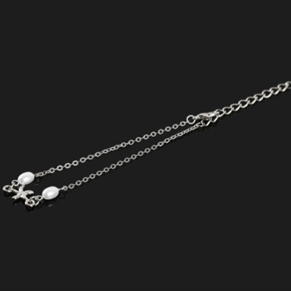 Women's Bohemian Style Handmade Alloy Starfish Pearl Anklet Fashion Geometry Jewelry For Summer Party