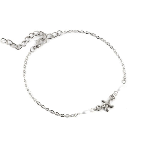 Women's Bohemian Style Handmade Alloy Starfish Pearl Anklet Fashion Geometry Jewelry For Summer Party