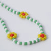 Women's Bohemian Style Handmade Daisy Flower Beaded Collarbone Necklace With Rice Beads And Ball Chain
