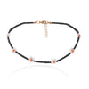 Women's Bohemian Style Handmade Daisy Flower Beaded Collarbone Necklace With Rice Beads And Ball Chain