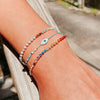 Women's Bohemian Style Handwoven Cord Bracelet With Geometric Pattern And Tianhe Stone Beads