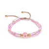 Women's Bohemian Style Handwoven Glass And Glaze Beaded Bracelet With Geometric Pattern