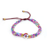 Women's Bohemian Style Handwoven Glass And Glaze Beaded Bracelet With Geometric Pattern
