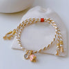 Women's Bohemian Style Handwoven Mixed Material Geometric Beaded Mushroom Bracelet