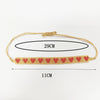 Women's Bohemian Style Heart Glass And Glaze Beads Purely Handmade Bracelet