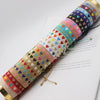 Women's Bohemian Style Heart Glass And Glaze Beads Purely Handmade Bracelet