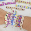 Women's Bohemian Style Heart Glass And Glaze Beads Purely Handmade Bracelet