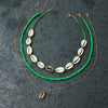 Women's Bohemian Style Shell Multilayer Clavicle Chain Necklace With Geometric Pendant Handmade