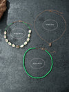 Women's Bohemian Style Shell Multilayer Clavicle Chain Necklace With Geometric Pendant Handmade