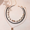 Women's Bohemian Style Shell Multilayer Clavicle Chain Necklace With Geometric Pendant Handmade